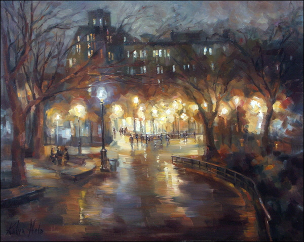 Washinton Square Park after Rain, New York. 