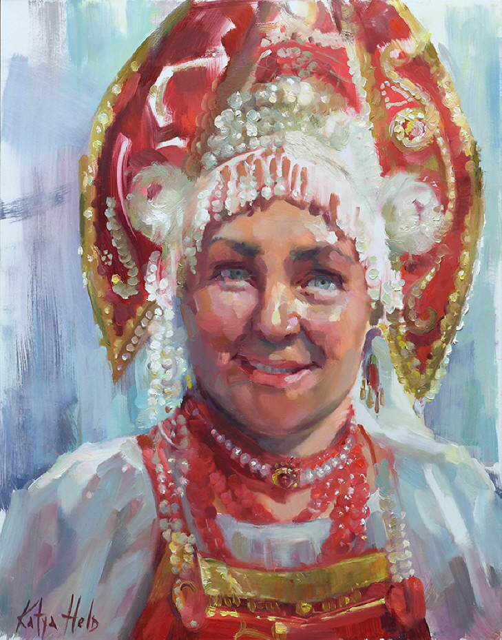 The moment Before a Folk Song, Draped in Pearls, Red and Gold. 2025