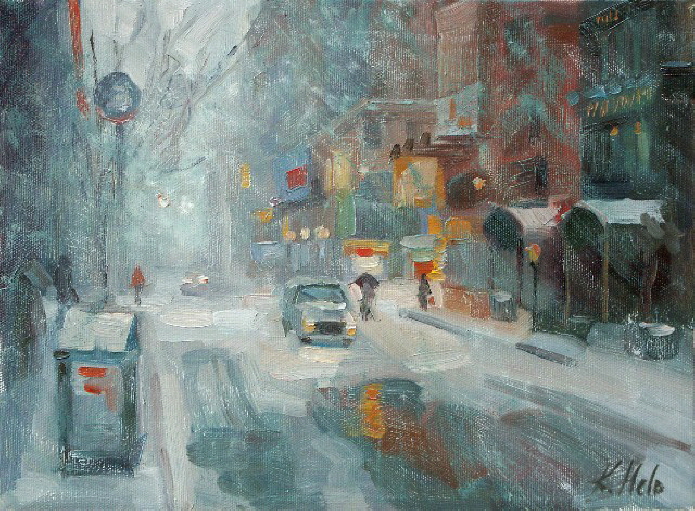New York Street in Snow Storm. 2005